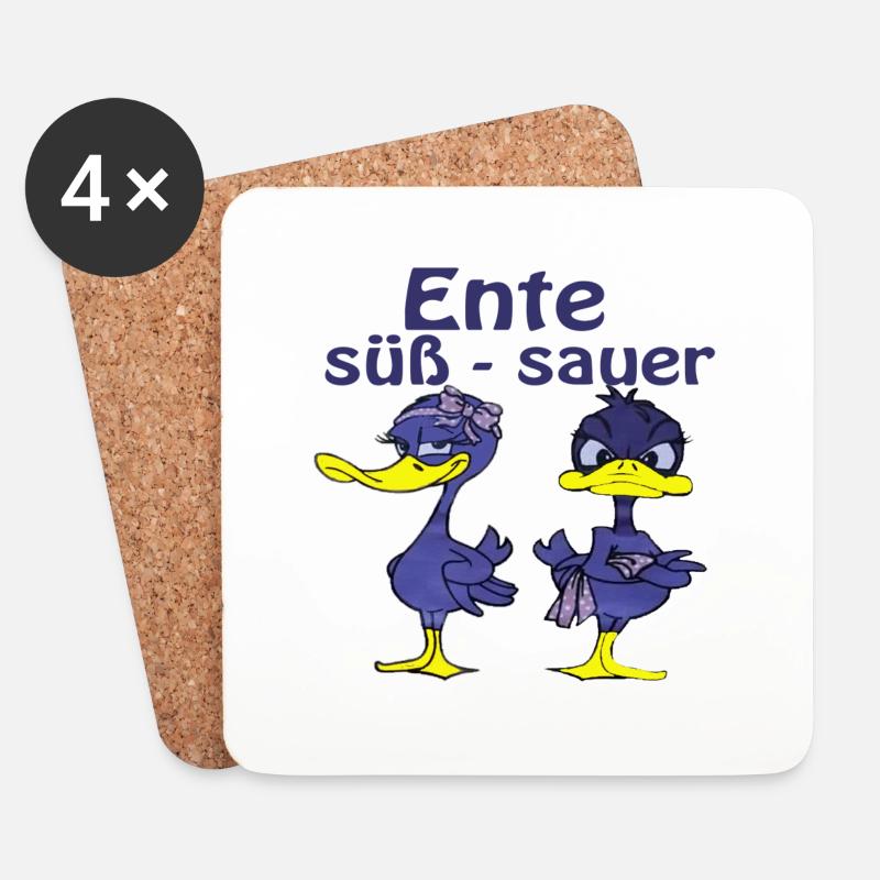Ente süss - sauer - Untersetzer (4er-Set) - Weiß