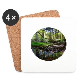 forêt nature rivière lac photographie amoureux de la nature - Dessous de verre (lot de 4) - blanc - Devant