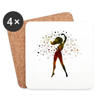 Galaxy Strong Pose - Untersetzer (4er-Set) - Weiß - Vorne