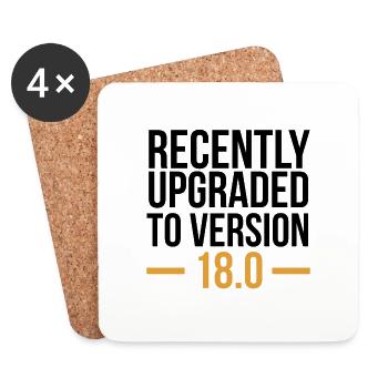 Recently Upgraded to Version 18.0 Gift - Coasters (set of 4) - white - Front