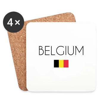 Belgien Fahne Nationalfarben Geschenk - Untersetzer (4er-Set) - Weiß - Vorne