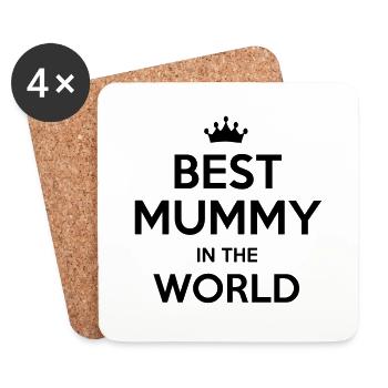 best mummy in the world - Dessous de verre (lot de 4) - blanc - Devant