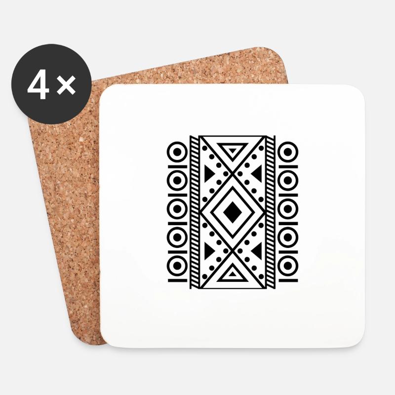 beautiful pattern design black - Coasters (set of 4) - white