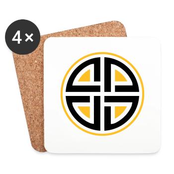 Schildknoten, Keltischer Knoten Thor Schutz Symbol - Untersetzer (4er-Set) - Weiß - Vorne