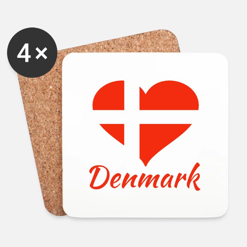 Denmark - Untersetzer (4er-Set) - Weiß