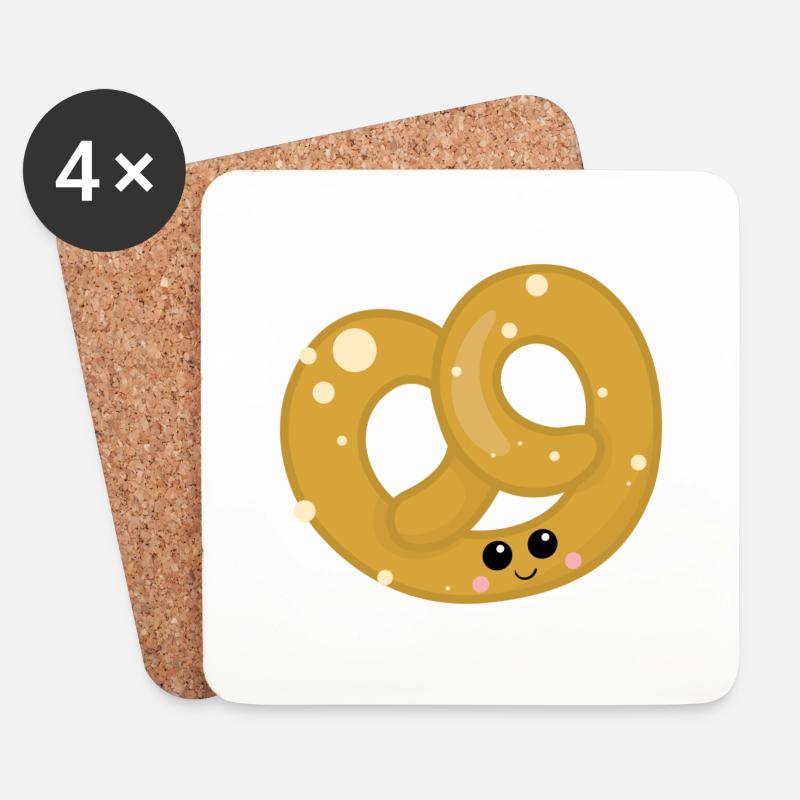 Brezel - Untersetzer (4er-Set) - Weiß