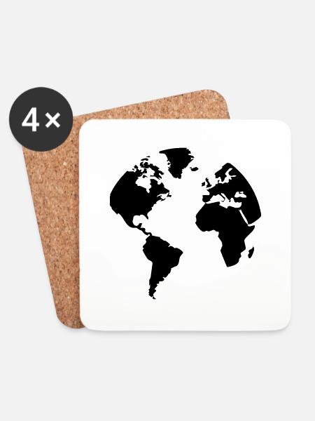 Earth - Earth - Coasters (set of 4) - white