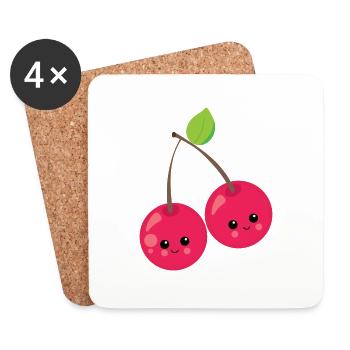 cherry - Coasters (set of 4) - white - Front