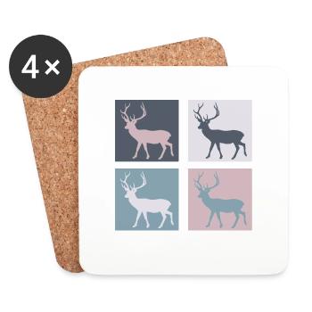 Deer - Coasters (set of 4) - white - Front