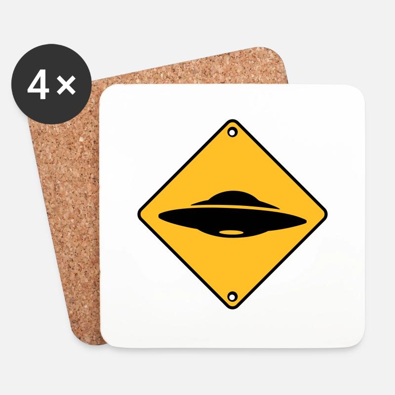 Alien - Untersetzer (4er-Set) - Weiß