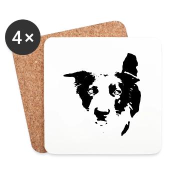 Border Collie - Untersetzer (4er-Set) - Weiß - Vorne
