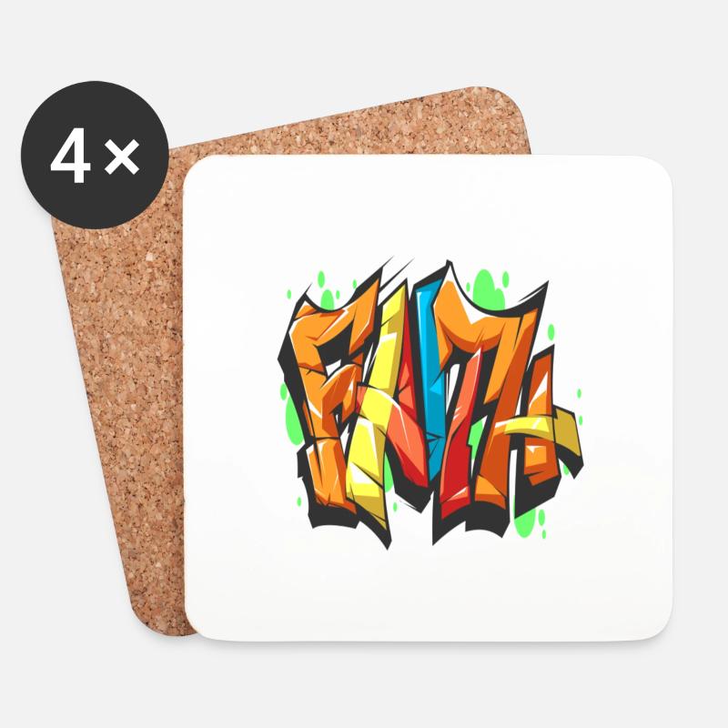 graffiti - Untersetzer (4er-Set) - Weiß
