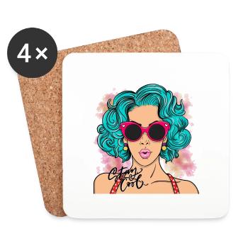 Stay cool - Coasters (set of 4) - white - Front