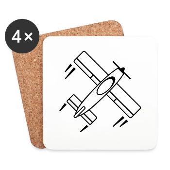 propeller_flugzeug_f1 - Dessous de verre (lot de 4) - blanc - Devant