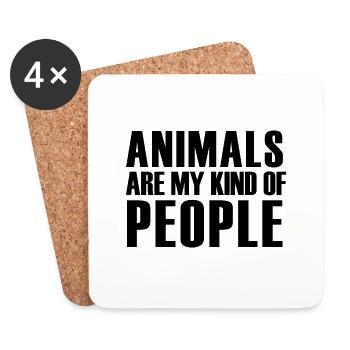 Protection des animaux Droits des animaux - Dessous de verre (lot de 4) - blanc - Devant