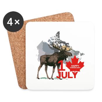 Happy Canada Day - Untersetzer (4er-Set) - Weiß - Vorne