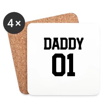 Père fille fils partenaire look daddy 01 T-shirt - Dessous de verre (lot de 4) - blanc - Devant