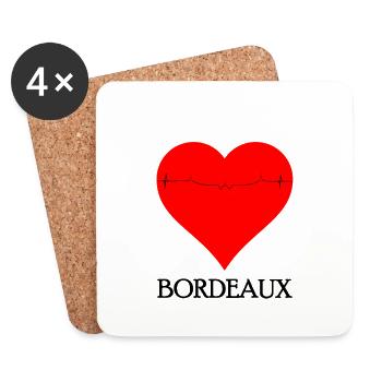 Love Bordeaux - Dessous de verre (lot de 4) - blanc - Devant
