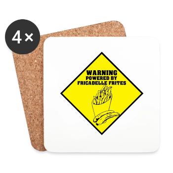 fricadelle frites - Dessous de verre (lot de 4) - blanc - Devant