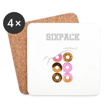 Donut Bagel Dessert Bacon Abdominal Sixpack - Coasters (set of 4) - white - Front