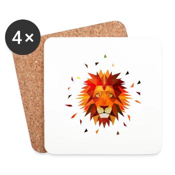 lion - Coasters (set of 4) - white - Front
