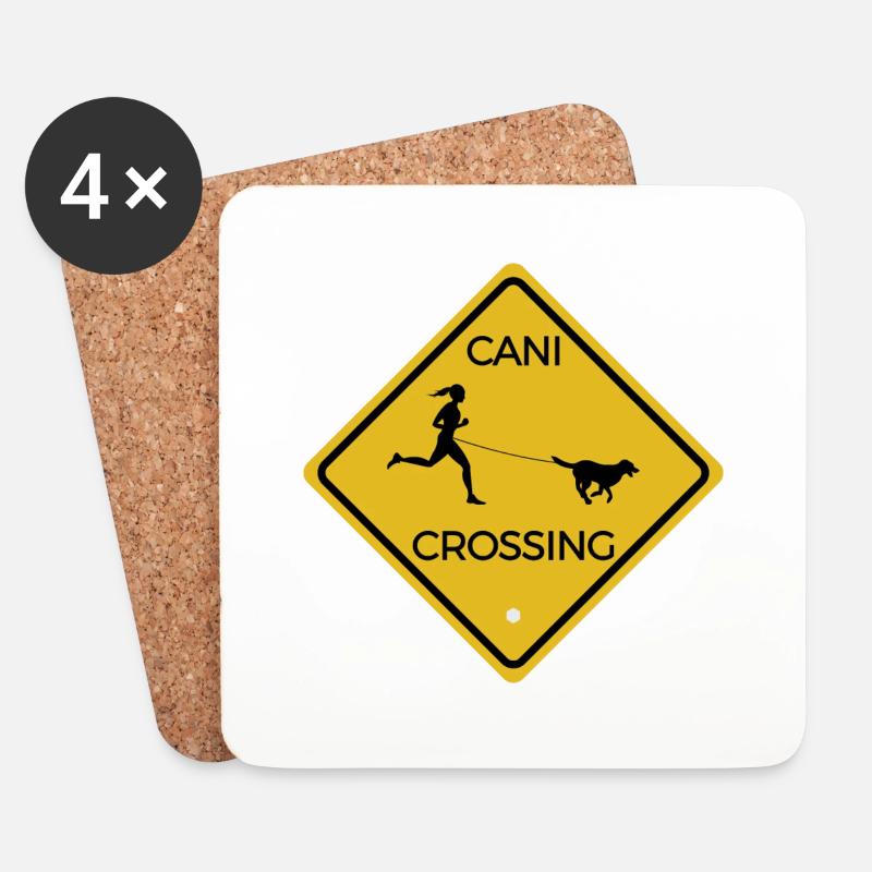 Cani-Crossing - Untersetzer (4er-Set) - Weiß