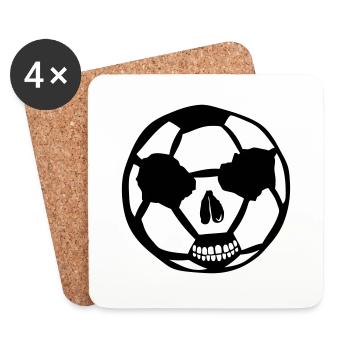 football football head of death football - Coasters (set of 4) - white - Front