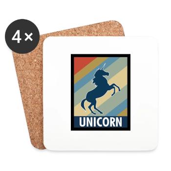 Mythisch Einhorn Unicorn Geschenk - Untersetzer (4er-Set) - Weiß - Vorne