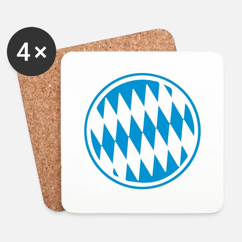 Bayerische Raute - Untersetzer (4er-Set) - Weiß
