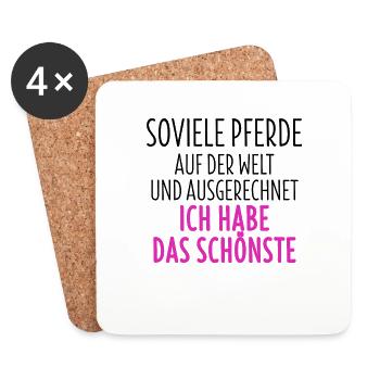 Proverbes de chevaux TShirt cheval Proverbes équestres Cadeau - Dessous de verre (lot de 4) - blanc - Devant