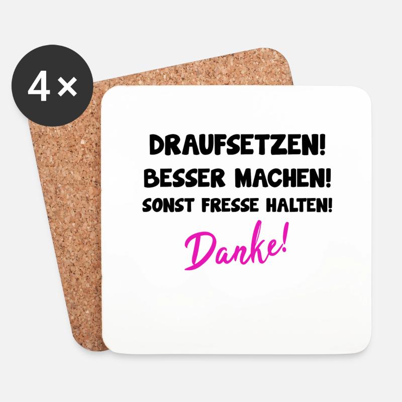 Pferdesprüche TShirt Pferd Reitersprüche Geschenk - Untersetzer (4er-Set) - Weiß