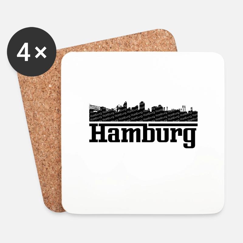 Hamburg - Untersetzer (4er-Set) - Weiß