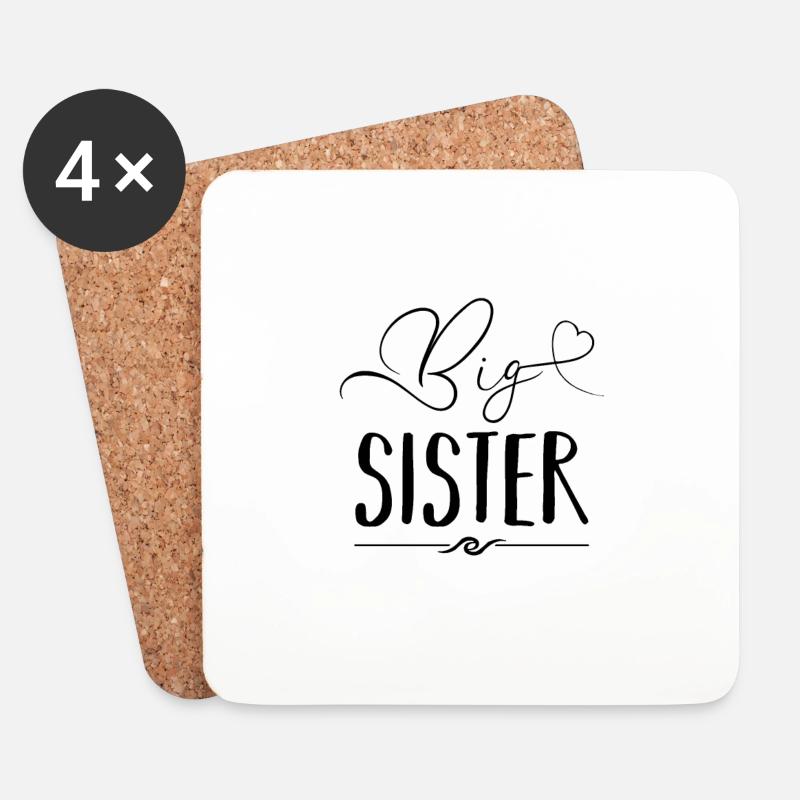 Große Schwester Geschenk - Untersetzer (4er-Set) - Weiß