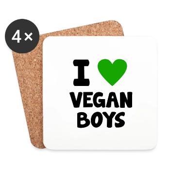 Vegan TShirt Vegan Vegan Cadeau environnemental - Dessous de verre (lot de 4) - blanc - Devant