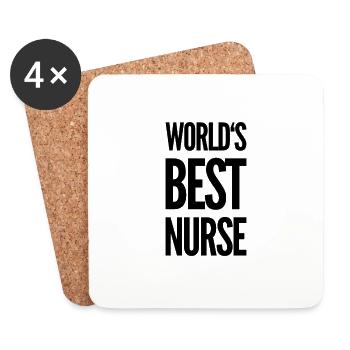 Krankenschwester Pflegerin Krankenpfleger Geschenk - Untersetzer (4er-Set) - Weiß - Vorne