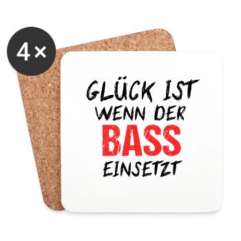 Rave Shirt Techno Raver Laut Bass Musik Geschenk - Untersetzer (4er-Set) - Weiß - Vorne