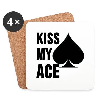 Poker Shirt Poker PokerFace Ass Casino Gift - Coasters (set of 4) - white - Front