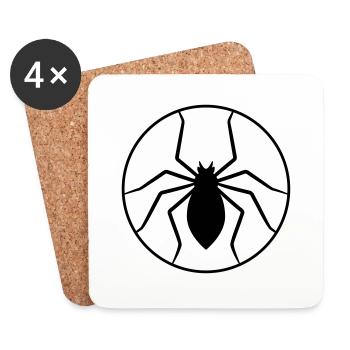Circle Spider Logo Design - Untersetzer (4er-Set) - Weiß - Vorne