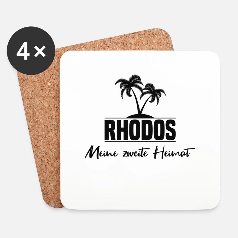 Rhodos Heimat Insel Liebe Geschenk - Untersetzer (4er-Set) - Weiß