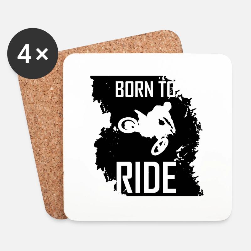 born to ride - Untersetzer (4er-Set) - Weiß