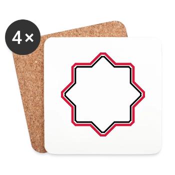 red star border frame text field write n - Coasters (set of 4) - white - Front