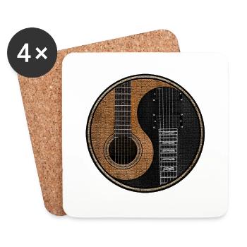 Guitare E Guitare Yin Yang - Dessous de verre (lot de 4) - blanc - Devant