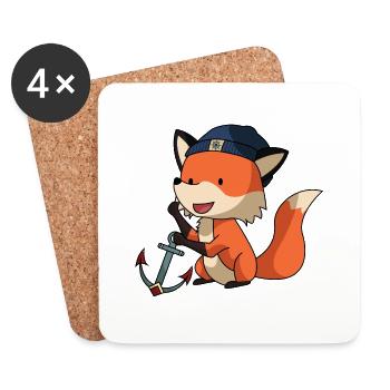 Fox en marin - Dessous de verre (lot de 4) - blanc - Devant