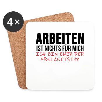 Arbeitslos Shirt Hartz 4 Arbeitslosigkeit Geschenk - Untersetzer (4er-Set) - Weiß - Vorne