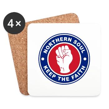 Norther Soul, drapeau de l'union logo de la foi logo - Dessous de verre (lot de 4) - blanc - Devant