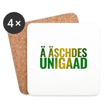 Sächsischer Spruch Ä äschdes Unigaad - Untersetzer (4er-Set) - Weiß - Vorne