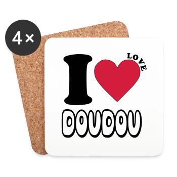 ilovedoudou - Dessous de verre (lot de 4) - blanc - Devant