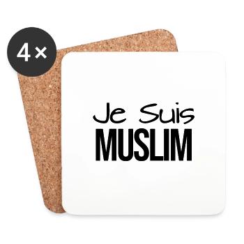 Je Suis Muslim - Coasters (set of 4) - white - Front