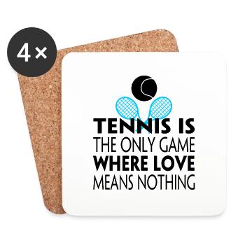 Drôle de tennis raquette de tennis cadeau - Dessous de verre (lot de 4) - blanc - Devant