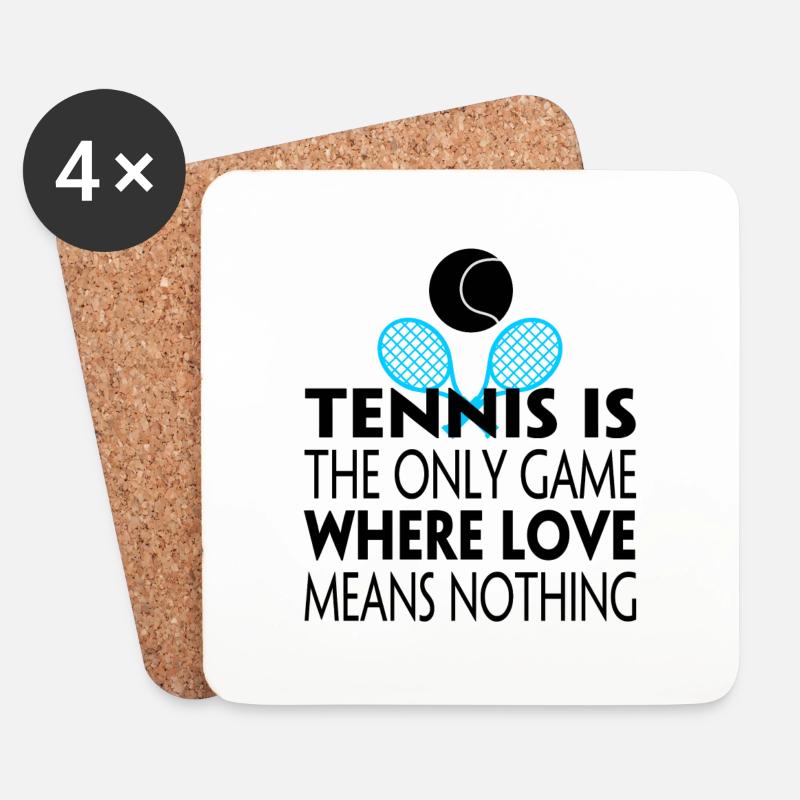 Witziger Tennis Spruch Tennisschläger Geschenk - Untersetzer (4er-Set) - Weiß